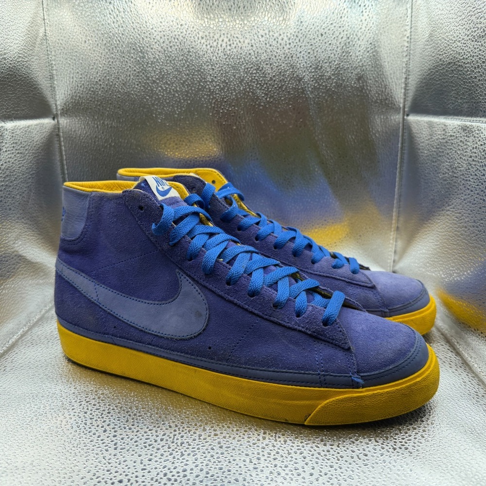 Size 11 Nike Blazer High Premium Suede Blue Mens Athletic Sneakers 346725-441